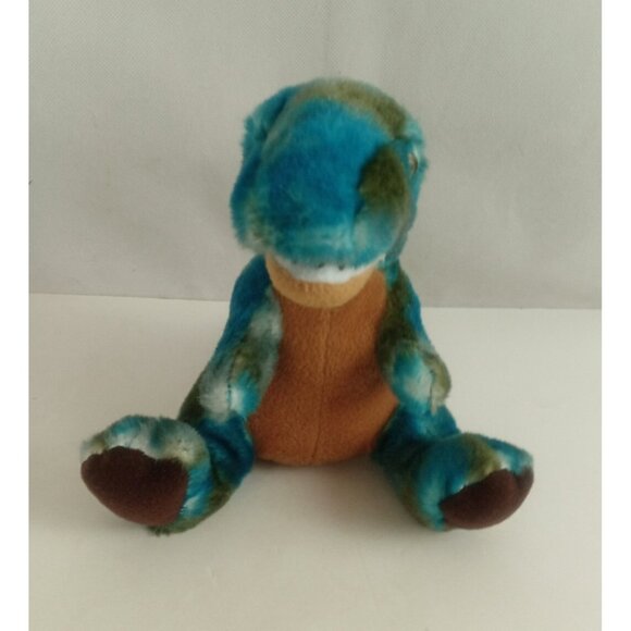 Aurora Tyrannosaurus Rex T-Rex Roaring Plush Blue Brown 7" - Picture 1 of 7